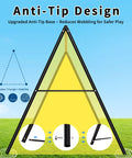 Anti-tip design illustration of Heavy Duty Swing Set Frame With Stand For Backyard Fun 440 Lb Capacity 3 In 1 Swing Set