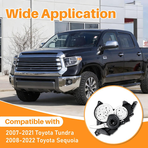 Hvac Blend Door Actuator Replacement Fits 87106 0C140 For 2007 2021 Toyota Tundra And 2008 2022 Sequoia shown on vehicle with actuator parts.