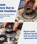 Top Tier Washer Bearing And Seal Replacement Kit That Nails Down Every Stubborn Water Drip While Keeping Drum Rotation Silent Using Heavy Duty Parts For Straightforward Mounting And Rock Solid Durability For Quick Fix Sessions. Close-up of hands installing precise metal bearings over old parts.