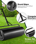 Push And Tow Lawn Roller With Ergonomic Handle And Scraper Bar For Easy No Fuss Soil Compaction In Lawns Yards Parks And Farms