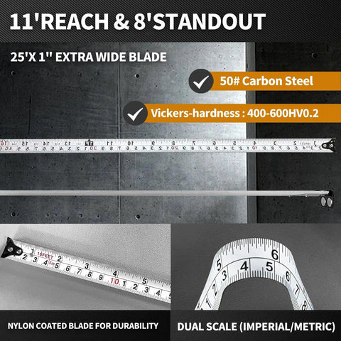 3 In 1 Laser Rangefinder Tape Measure With Digital LCD Readout Pro Grade 131 Ft Range 0.1 Inch Accuracy 16 Ft Steel Tape Class II 620 To 670Nm Laser Heavy Duty Belt Clip Built For DIYers And Pros On The Job, 16 ft steel tape