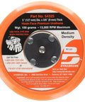 5 Inch Hook Face Heavy Duty Pro Grade Non-Vacuum Sanding Disc Pad Teal With Short Nap 3/8 Inch Thick Urethane Medium Density