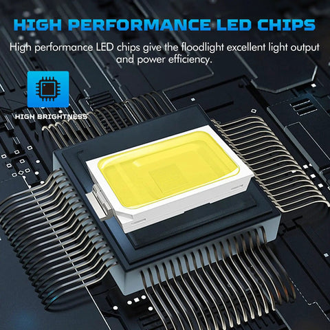 High performance LED chip for 10 Pack 500W LED Flood Lights Slam Out 40000 Lumens Daylight White IP67 Weather Resistant Outdoor Security Work Lights.