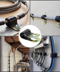 Heavy Duty Stainless Steel Cable Clamps Kit Quarter Inch Rubber Coated Clips With Self Tapping Screws in various installations