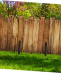Heavy Duty Metal Fence Post Repair Anchors 2 Pack Ground Spikes for stabilizing tilted wood fence in backyard