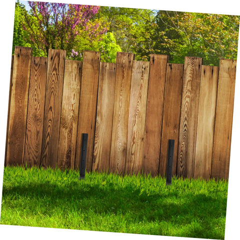 Heavy Duty Metal Fence Post Repair Anchors 2 Pack Ground Spikes for stabilizing tilted wood fence in backyard