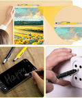 Six In One Screwdriver And Tool Pen Kit for quick home and outdoor repairs, showing versatile use in art hanging, touch screens, and outlets.