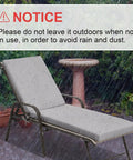 Outdoor Chaise Lounge Cushions Set Of 2 72 Inch Waterproof Fade Resistant And UV Protected Light Gray Cushions With Stain Resistant Fabric