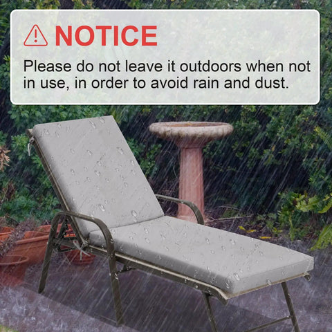 Outdoor Chaise Lounge Cushions Set Of 2 72 Inch Waterproof Fade Resistant And UV Protected Light Gray Cushions With Stain Resistant Fabric