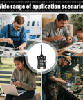 Collage showing people using Coil Tester For Circuit Boards Inductance Tester For Motherboards Portable Battery Sensor Tester