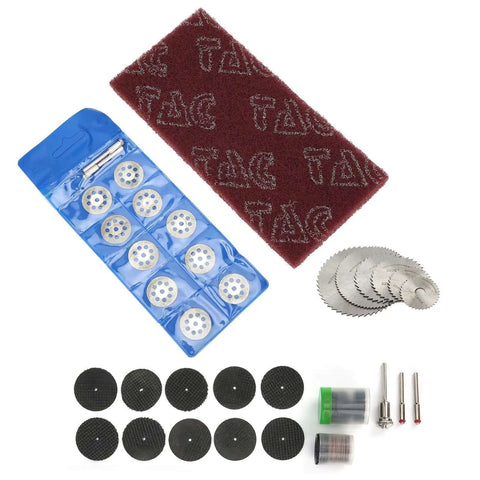 88 Piece Electric Sander Accessory Kit With Circular Saw Blades, Sandpaper, Grinding Discs, 8 Hole Saw Blades, High Speed Steel Bits