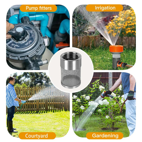 2 Pack 25mm Garden Hose Strainer Inline Filter Heavy Duty For Livewell Pumps And Sprayers Debris Catcher in use for irrigation