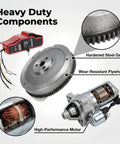 Pull To Electric Start Conversion Kit For GX340 GX390 Engines with heavy-duty components: motor, flywheel, and steel gear.