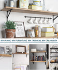 Rock Solid Heavy Duty Shelf Brackets 6 Pack Steel Wall Mount L Brackets 11.8 By 7.5 Inch supporting decorative shelves.