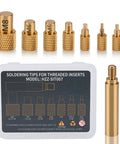 Heat Set Insert Tips For 3D Printer Projects, Compatible With Weller SP40NKUS, Hakko FX 888D, Brass M2-M8 Sizes, Storage Box Included