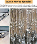 Premium Clear Acrylic Stair Spindles Deck Railing Kit With Slick Transparent Finish And Straight Up Easy Install Hardware For Modern Staircase Baluster Upgrade Kits - close-up and detailed views of stylish acrylic spindles.