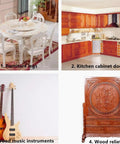 Furniture, cabinets, instruments, wood relief crafted with 3 Axis Wood CNC Router Machine 4x8 Foot Working Area With Ultra Precise Engraving, Cutting, Carving And Milling For Cabinets, Furniture, MDF And Plywood Projects, Versatile Pro Grade Woodworking Tool With Advanced Controller