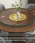 10mm Tempered Glass Round Lazy Susan Turntable for Kitchen and Dining Tables, 100cm Diameter with 360 Degree Rotation
