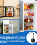 Three Pack Thermal Overload Protector for Refrigerators and Freezers 750W 1HP, shown with open fridge and beverages.