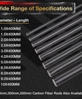 Assorted carbon fiber rods including 1.5mm Carbon Fiber Rod 400mm For RC Airplanes DIY Craft Matte Pole 15.7 Inch 10Pcs