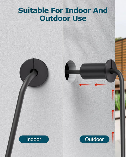 Dual view of 6 Pack 3/4 Inch Rubber Wall Grommets For Cable Routing And Protection Waterproof Wall Bushing Grommets, indoor and outdoor use.