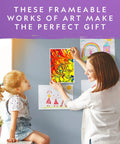 Marbling Paint Craft Kit For Kids Dope Marble Art Set With Easy Transfer To Paper Sheets For Framing And Gift Ideas Creative Arts And Crafts Activity For Boys And Girls, girl holding marbled sheet