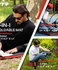 3-in-1 foldable mat used for reading, biking repair, and gardening; Mechanic Kneeling Pad Folding Mat For Under Car Work Pro Grade Heavy Duty EVA Foam Cushion With Carry Handle Waterproof Floor Mat For Garage DIY Projects Gardening Gym Camping Creeper And Knee Protection.