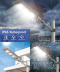 500W Solar Street Lights Outdoor 20000 Lumens LED Solar Parking Lot Lights Dusk To Dawn Sensor With Remote Control 6000K in rain