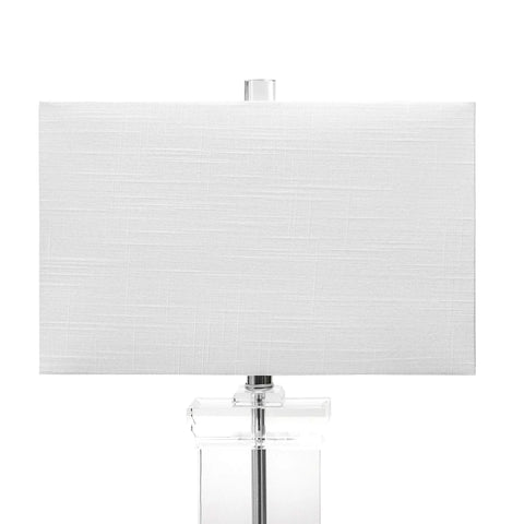 Toledo 25 Inch Crystal Table Lamp With Cotton Shade Great End Table Lighting For Living Room Or Bedroom On Off Switch
