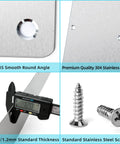 Close-up of 304 Stainless Steel Satin Finish Door Push Pull Handles Set showing smooth angle, screws, and 1.2mm thickness