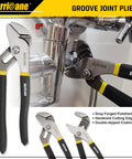 8 inch water pump pliers from 7 Piece Pliers Set With 8 Inch Water Pump Pliers 8 Inch And 6 Inch Slip Joint Pliers 7 Inch Linesman Pliers 6 Inch Diagonal Pliers And 6 Inch Mini Long Nose Pliers For Home Diy Auto Heavy Duty Anti Slip Double Dip Handles gripping a pipe