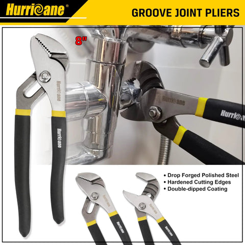8 inch water pump pliers from 7 Piece Pliers Set With 8 Inch Water Pump Pliers 8 Inch And 6 Inch Slip Joint Pliers 7 Inch Linesman Pliers 6 Inch Diagonal Pliers And 6 Inch Mini Long Nose Pliers For Home Diy Auto Heavy Duty Anti Slip Double Dip Handles gripping a pipe