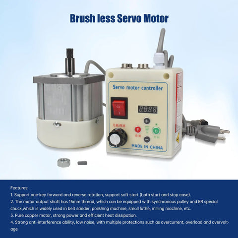 Beefy 1500W Brushless Servo Motor with speed controller for woodworking machines, visible control panel
