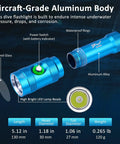 Ultra Bright Scuba Diving Light With 3 Modes And Power Indicator IP68 Waterproof Rechargeable Underwater Torch body details.