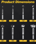 Top Shelf Forstner Bit Set 8 Piece Heavy Duty Woodworking Drill Bits For Clean Flat Bottom Holes showing size options from 1/4" to 1-3/8".