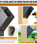4 Pack 45 Degree Angle Support Brackets For 4x6 Pergolas Gazebos Decks And Cabins Built Tough With Frosted Black Outdoor Powder Coating
