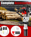 32.7cc Gas Powered T Post Driver With Conversion Head And Chisel For Fence Posts Pole Pounder, handheld with accessories.