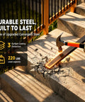 Rock Solid Black Aluminum Balusters 50 Pack 32 25 Inch Rust Proof Deck Spindles with Screws and Spacing Jig, hammer hitting sturdy steel.