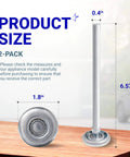 2-Pack 1.8 Inch Steel Garage Door Rollers With 7 Inch Stem, 10 Ball Sealed Bearings, size dimensions on display