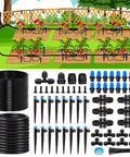 230 Feet Quick Connect Drip Irrigation System Kit For Garden Greenhouse Yard And Lawn with hoses and connectors on display