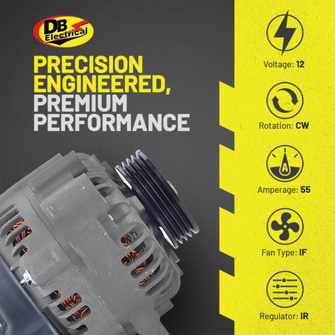 Remanufactured 12V 55 Amp Marine Alternator For Mercury Outboard 150 HP 2012 On with CW Rotation and features list