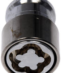 Heavy Duty M14 1.50 Thread Wheel Lock Set showing a chrome-plated lock nut for enhanced theft protection.