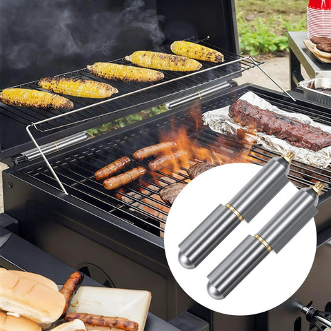 BBQ grill with Six Pack 4 Inch Heavy Duty Bullet Hinges With Detachable Design For BBQ Smoker Grill Lids, Carbon Steel Gray