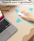 Extra Large PU Leather Desk Pad With Scalloped Edges, Waterproof Non Slip Desk Protector Mat For Office And Home with laptop and hand