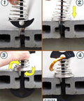 Installation steps of Deck Anchors With Carabiners Tie Down Kit For Canopies And Tents No Drill Quick Twist In Stakes on wooden deck.