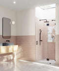 Frameless Shower Door Hinge With Enduroshield Glass Coating In Polished Brass, 78 By 43.25 Inches, Heavy-Duty Pivot Hardware For Glass Enclosures, Smooth Operation, Rust-Resistant Finish on glass shower door