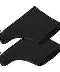 Heavy Duty Dust Collection Bag For Miter Saw And Pro Grade Tools With Zipper And Steel Wired Outlet Universal Fit For Belt Sander Edge Planer Diagonal Saw Adjustable Stand 2 Pack, showing two black bags.