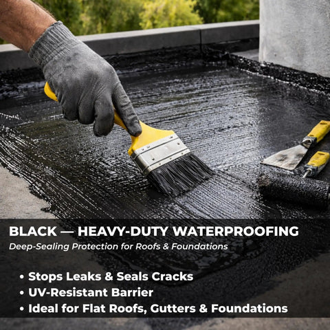 Applying Black Liquid Rubber Waterproof Coating Industrial Grade Sealer For Foundations And Flat Roofs Heavy Duty Membrane