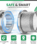 Magnetic Dryer Vent Connector Kit with 4 Inch Hose and Magnetic Coupling Aluminum Duct showing secure magnetic lock