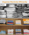 Top Rated Shelf Dividers For Closets And Dressers Compact Six Inch Vertical Blocks keep clothing stacks tidy in organized wardrobe.